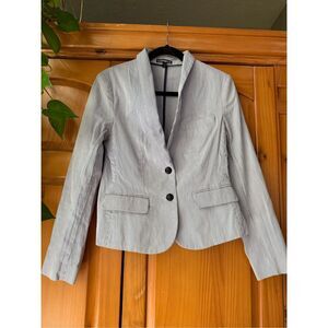 EXPRESS Blue Striped Blazer 2 Button Suit Jacket Women's SZ 6 Career